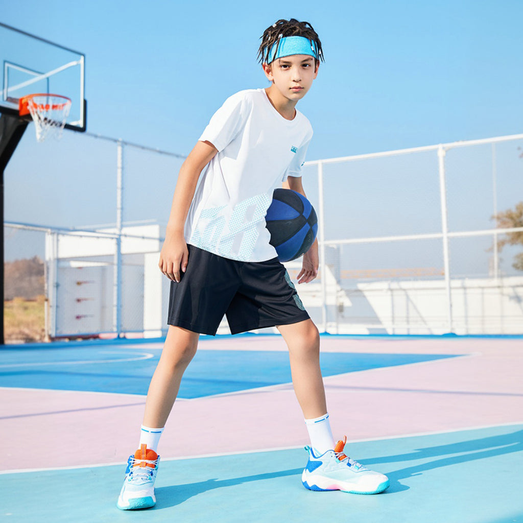 Boys White Abstract Printed Summer T-Shirt With Shorts Set 2 pc. Sets