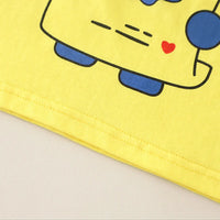 Boys Yellow Dinosaur Graphic Short Sleeve T-Shirt With Elasticated Shorts Sets 2 pc. Sets