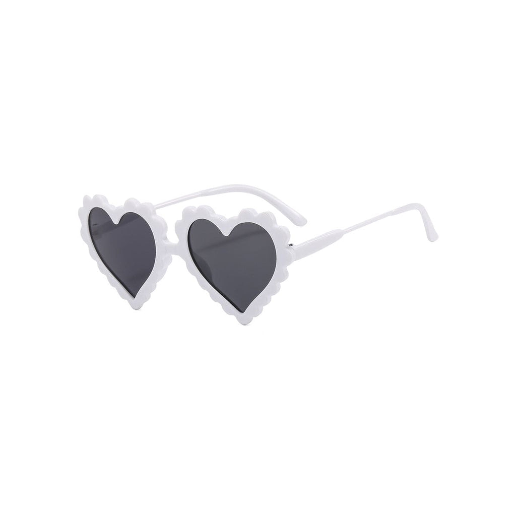 Girls White Heart Shape Sunglasses Accessories white Onesize 