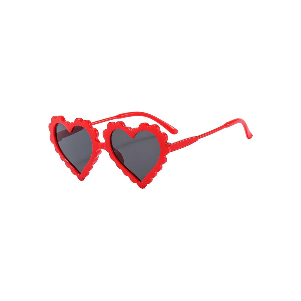 Girls Red Heart Shape Sunglasses Accessories red Onesize 