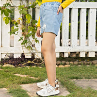 Girls Denim Shorts With Applique Shorts   