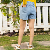 Girls Denim Shorts With Applique Shorts   