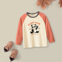 Boys Printed Raglan Sleeves T-shirt Tshirts Orange 1-2 Y 