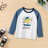 Boys Cartoon Print Raglan Sleeves T-shirt