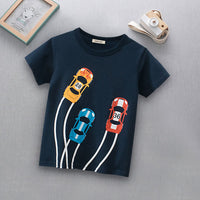 Short Sleeve Tshirt With Car print Tshirts Navy 1-2 Y 