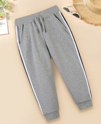 Boys Knitted Jogger with Side Stripes Trackpants & Joggers Grey 1-2 Y 