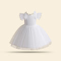 Girls Solid Tulle Party Dress Party Dresses White 1-2 Y 