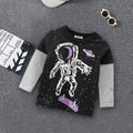 Space Print Tshirt Tshirts Black 1-2 Y 