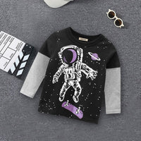 Space Print Tshirt Tshirts Black 1-2 Y 