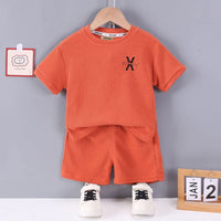 Boys Textured Knit Two Piece Set Sets Orange 1-2 Y