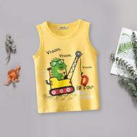 Boys Round Neck Graphic Vest Tshirts Yellow 1-2 Y 