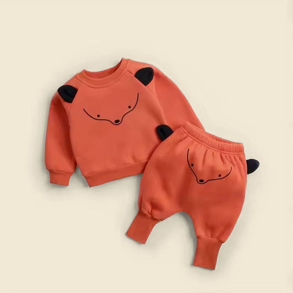 Girls Animal Print Sweatshirt With Pants Sets Sets Coral 6 - 12 M