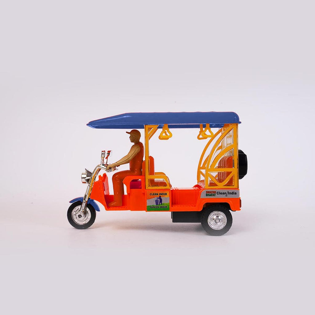 Pull Back E-Rickshaw With Graphics Toys & Games Blue Onesize