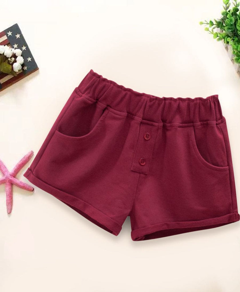 Girls Solid Color Hot Shorts