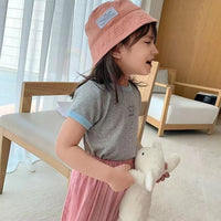 Girls Motif Printed Short Sleeves Casual Tee Tops & T-Shirts