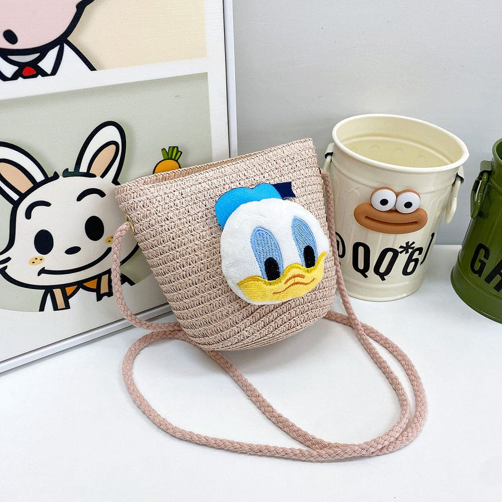 Girls Beige Cartoon Applique Sling Bag Accessories Beige Onesize 