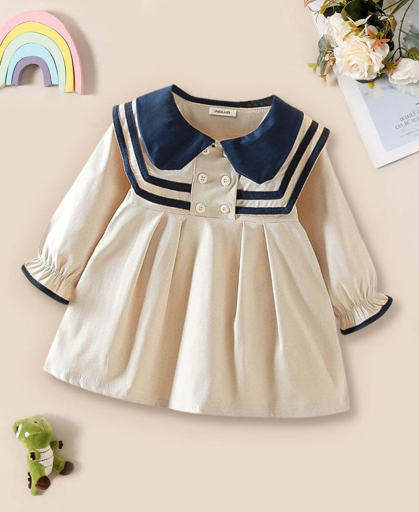Girls Solid Color Casual Dress