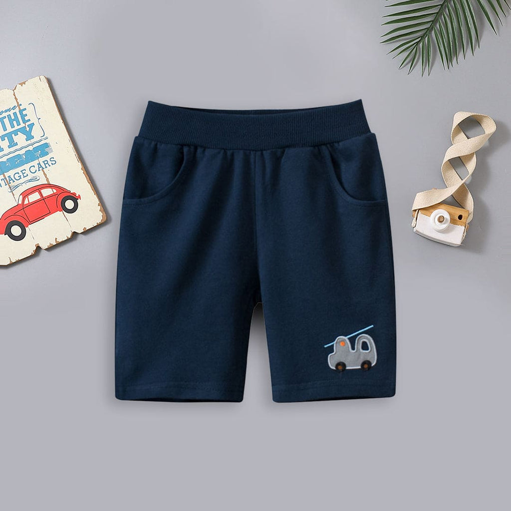 Boys Elasticated Shorts With Applique Embroidery