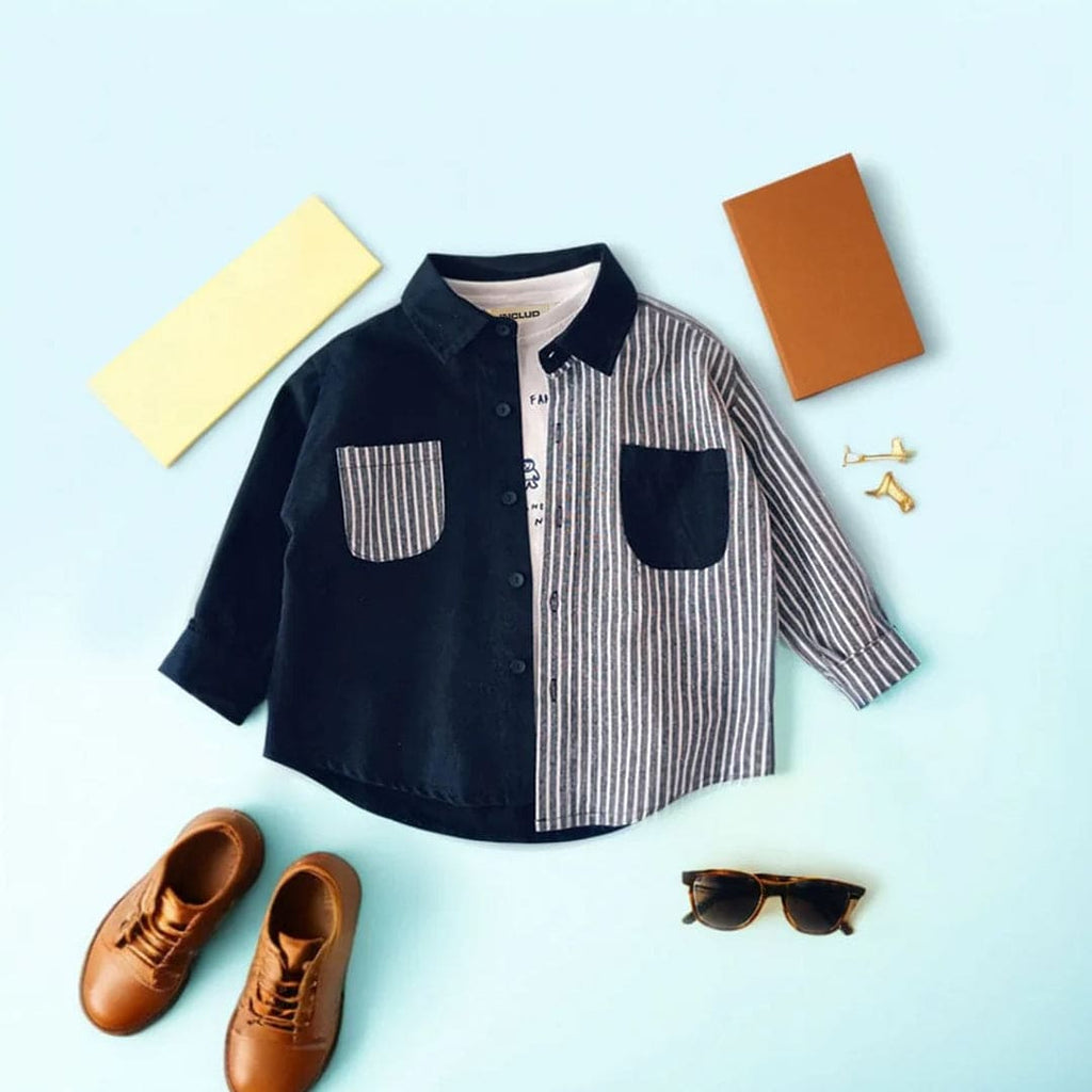 Boys Solid & Stripe Shirt