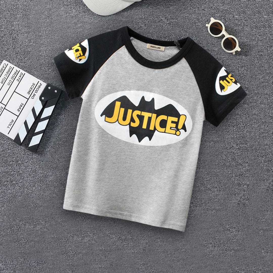 Batman Print Tshirt Tshirts Grey 1-2 Y 