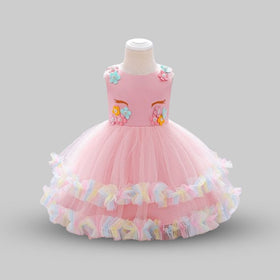 Unicorn Flower Dress Casual Dresses Pink 1-2 Y 