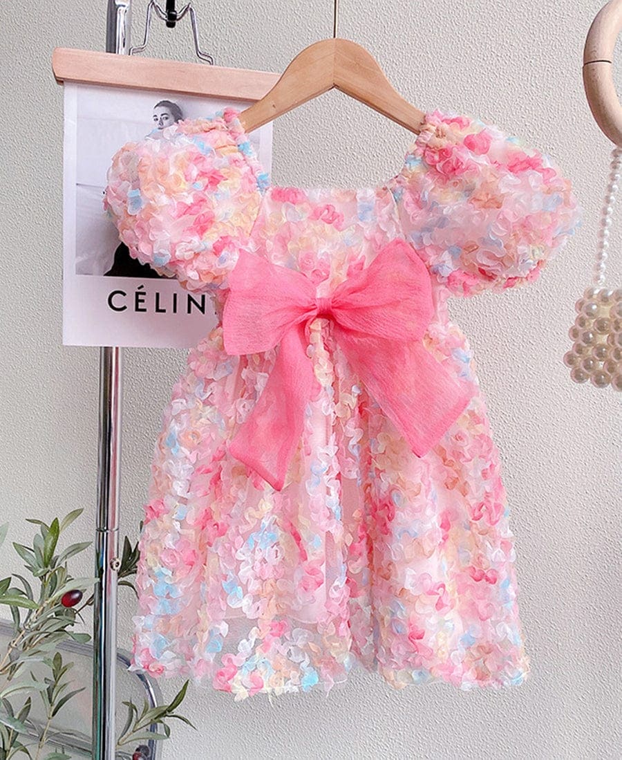 Girls Party Dress with Bow Casual Dresses   