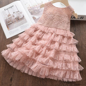 Girls Pink Multi Layer Dress Casual Dresses Style 2 2-3 Y 
