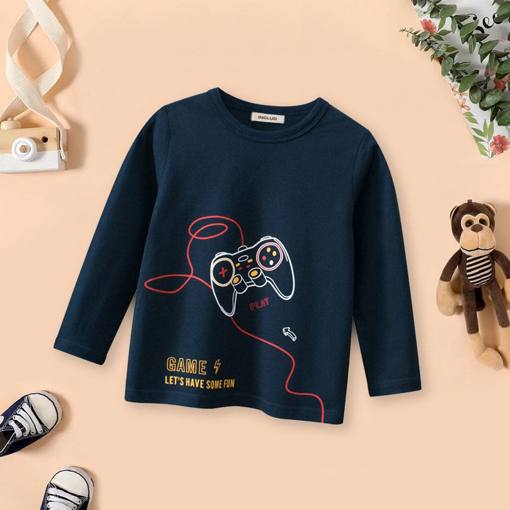 Boys Long Sleeve Round Neck Graphic T-Shirts