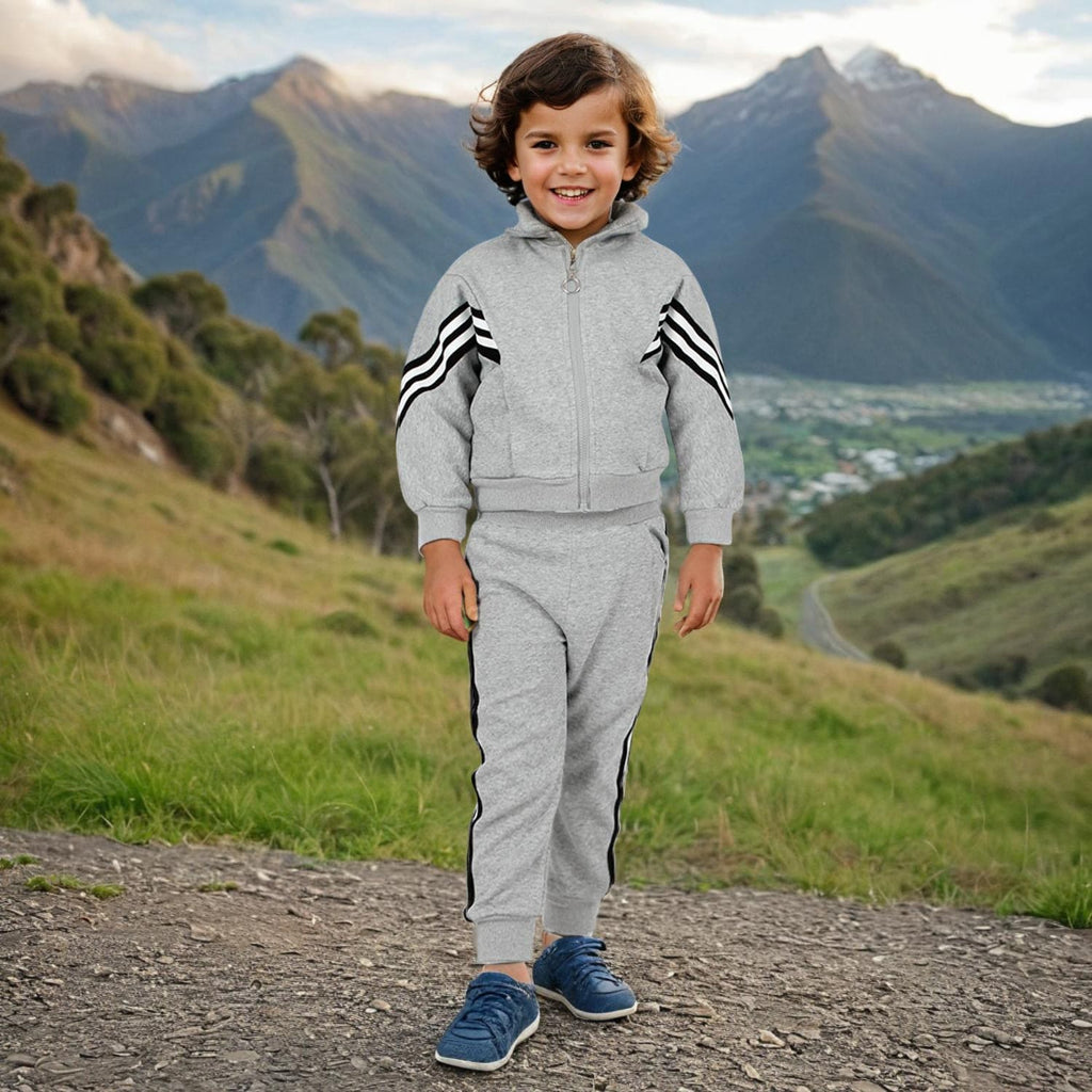 Boys Grey Track Jacket with Joggers Set Sets Grey 1-2 Y 