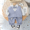 Boys Waistcoat with Striped Shirt and Trousers Set (Copy) 3 pc. Sets Grey 1-2 Y