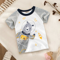 Bear Print Tshirt Tshirts White 1-2 Y 