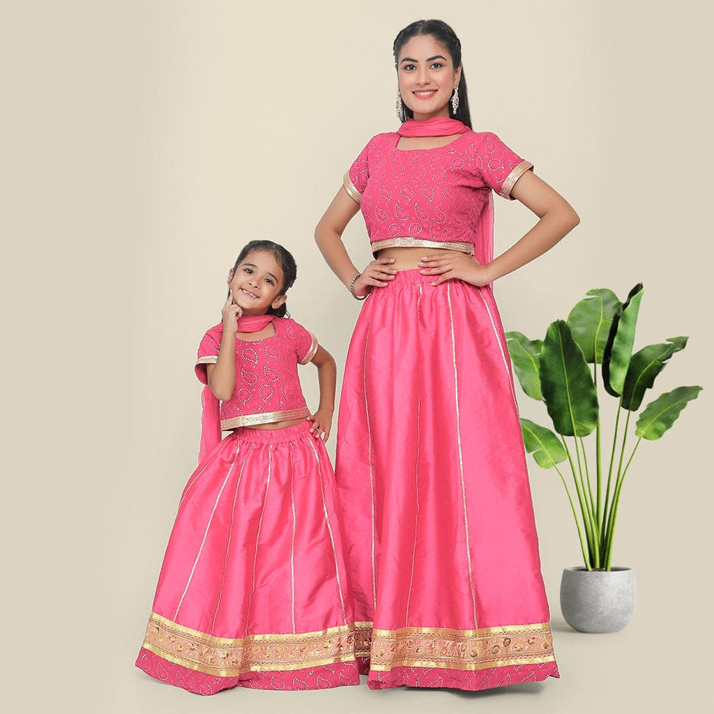 Rouge Gota Lehenga-Choli Mom & Daughter Set