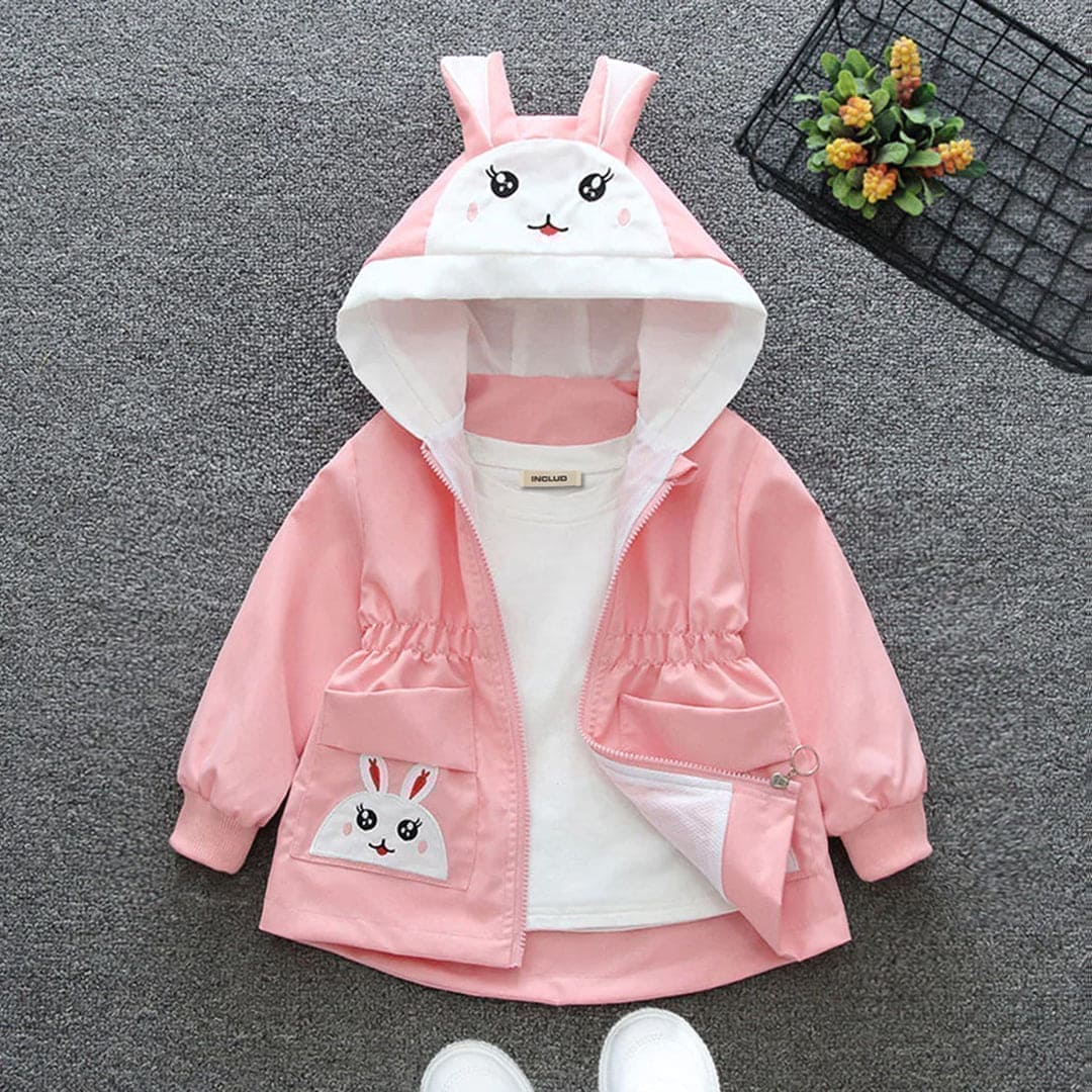 Girls Bunny Hooded Jacket (Copy) Coats & Jackets Pink 1-2 Y