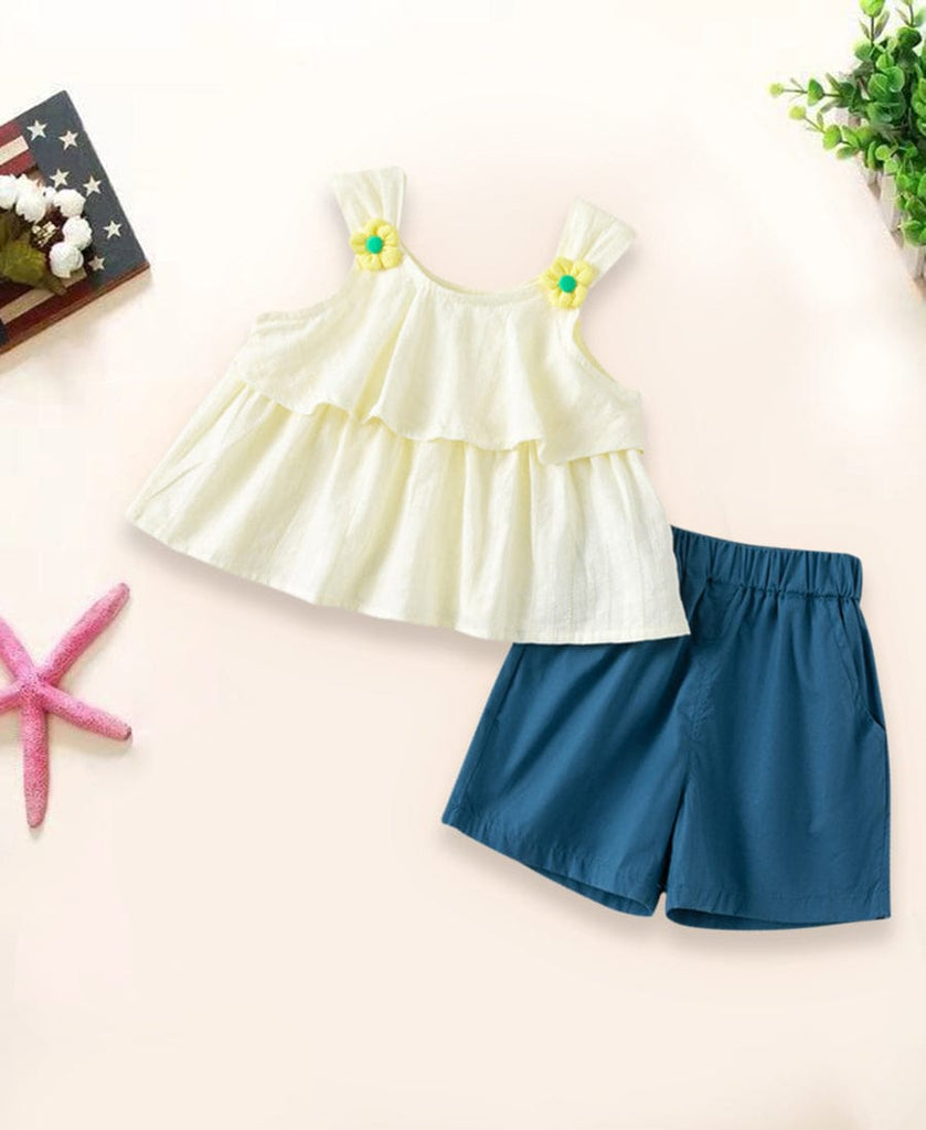 Girls Tiered Top with Shorts Set