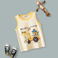 Boys Round Neck Cartoon Graphic Vest Tshirts Off White 4-5 Y 