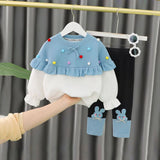 Girls Cape Sweatshirt with Leggings Set