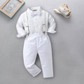 Boys Shirt with Suspender Trousers Set 2 pc. Sets White 1-2 Y 