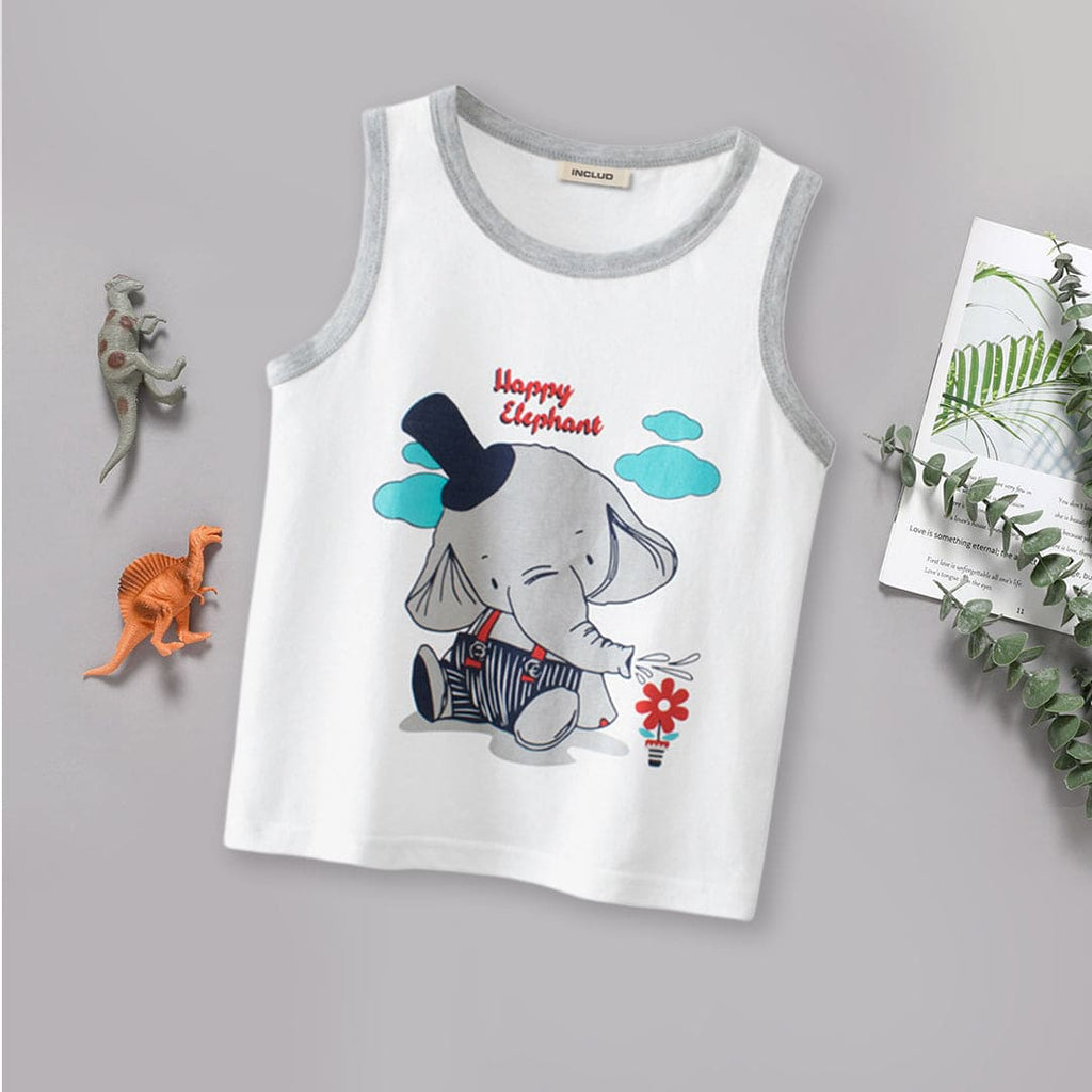 Boys Elephant Print Vest