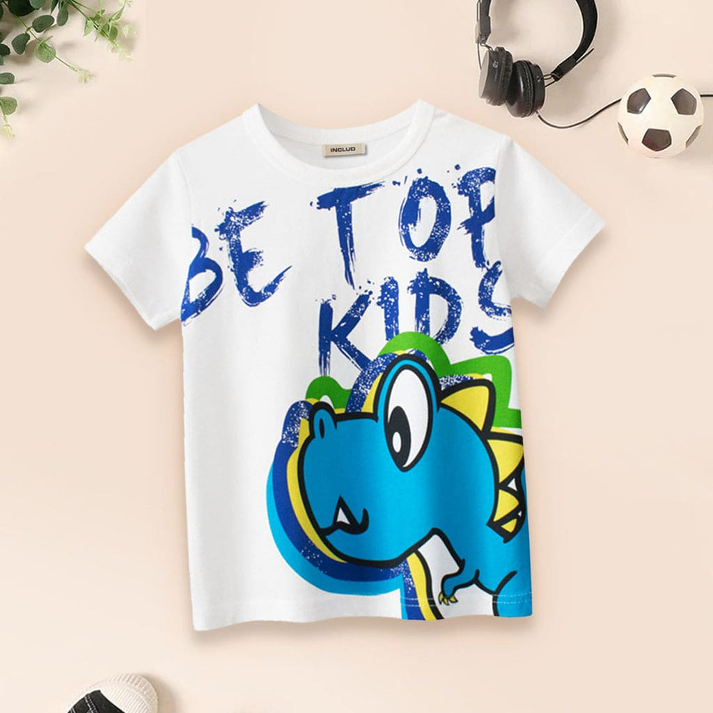 Boys Dragon Printed Short Sleeves T-shirt