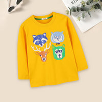 Boys Animal Print Tshirt Tshirts Yellow 1-2 Y 
