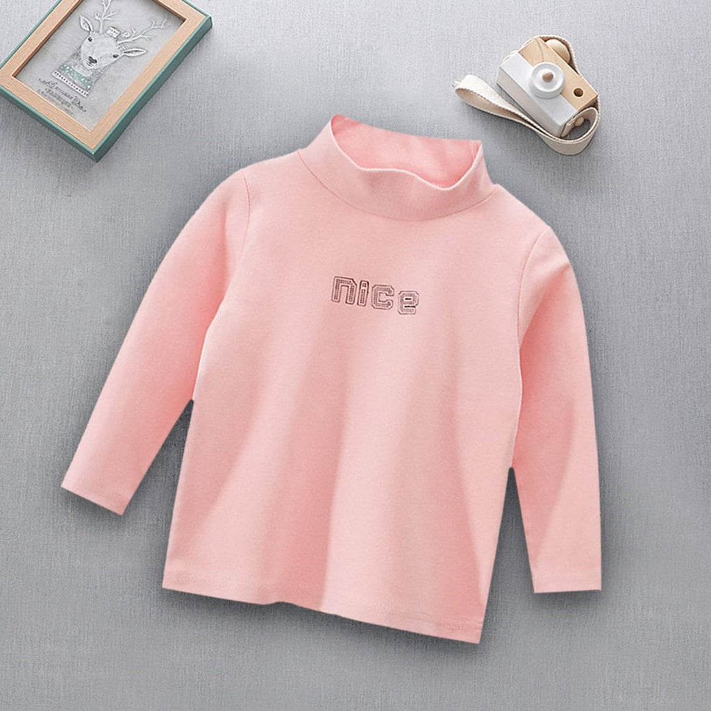 Unisex Pink Long Sleeves Solid Sweatshirt