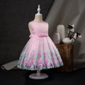 Girls Flower Applique Tulle Party Dress Party Dresses Pink 1-2 Y 