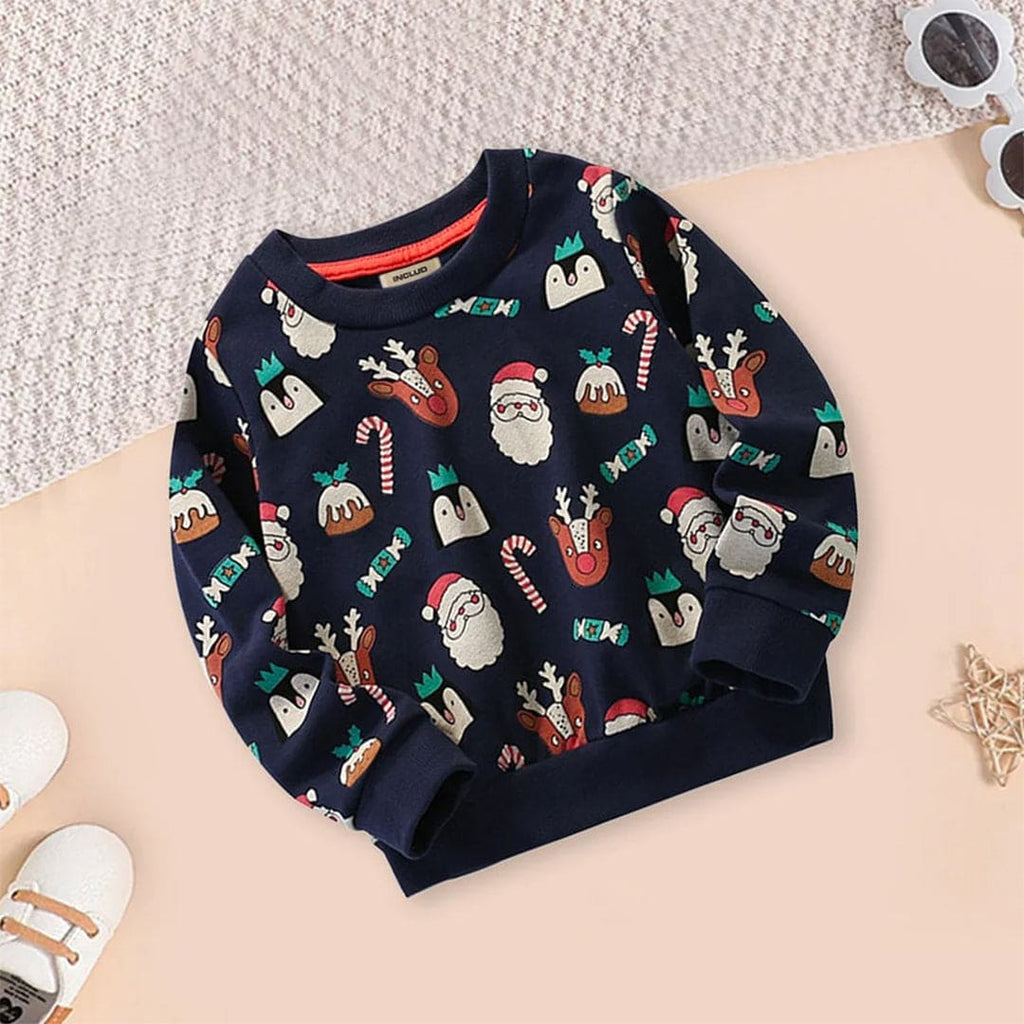 Girls Christmas Printed Full Sleeves Sweatshirt
