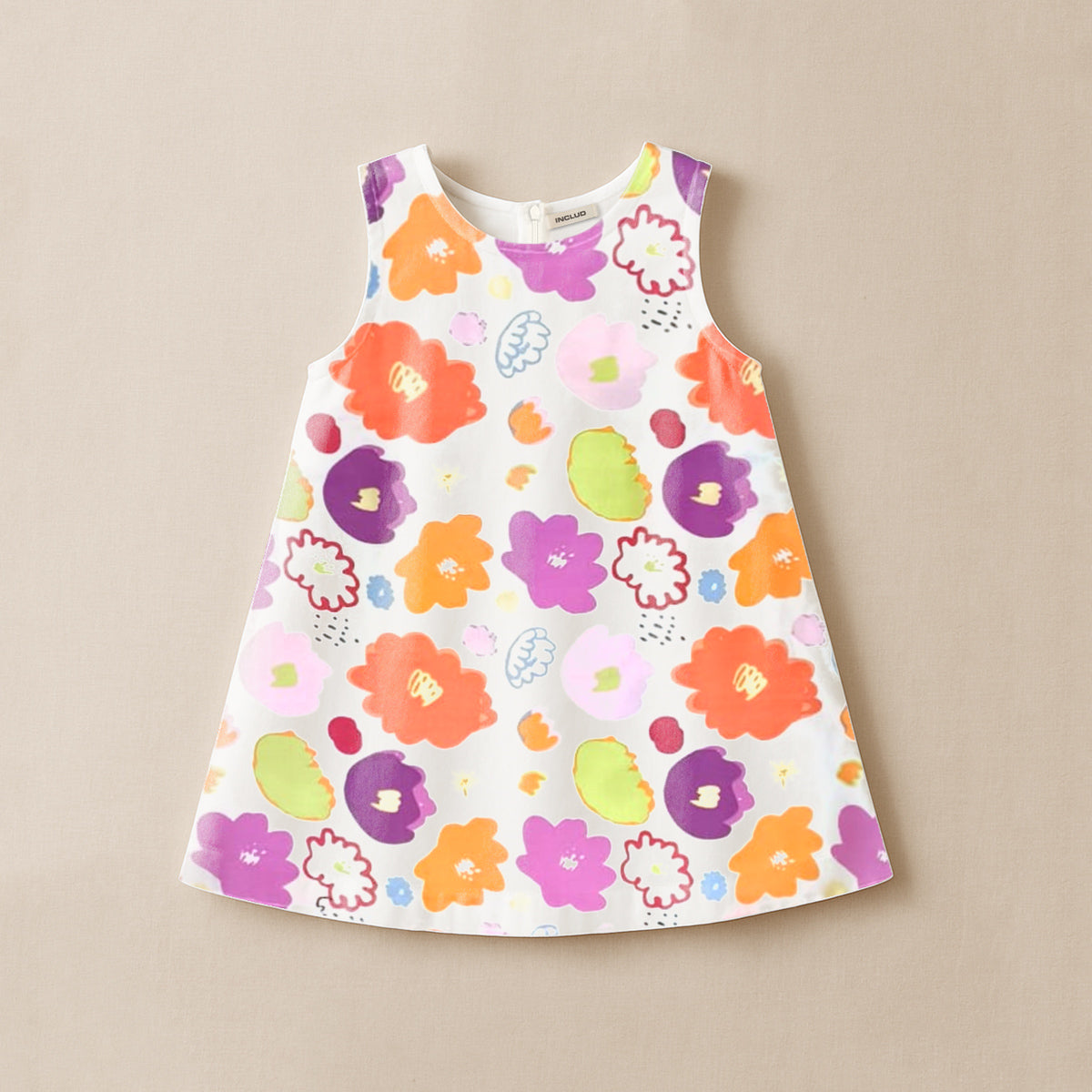Girls Animal Print Sleeveless A-line Dress Casual Dresses