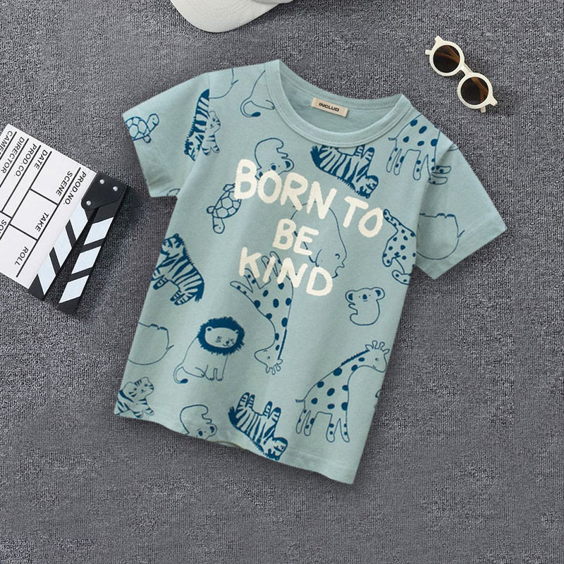 Jungle Print Tshirt Tshirts Teal 1-2 Y 