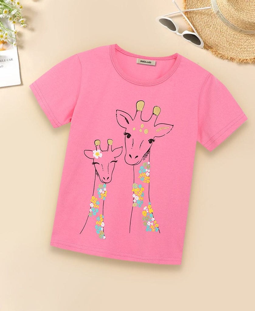Girls Giraffe Print T-Shirt