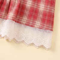 Girls Red Checked Sleeveless Top with Pants Sets 2 pc. Sets
