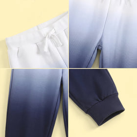 Boys Navy Blue Ombre Print Elasticated Pants Pants