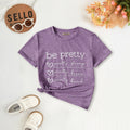 Girls Purple Typographic Printed Short Sleeves T-Shirt Tshirts Purple 7-8 Y