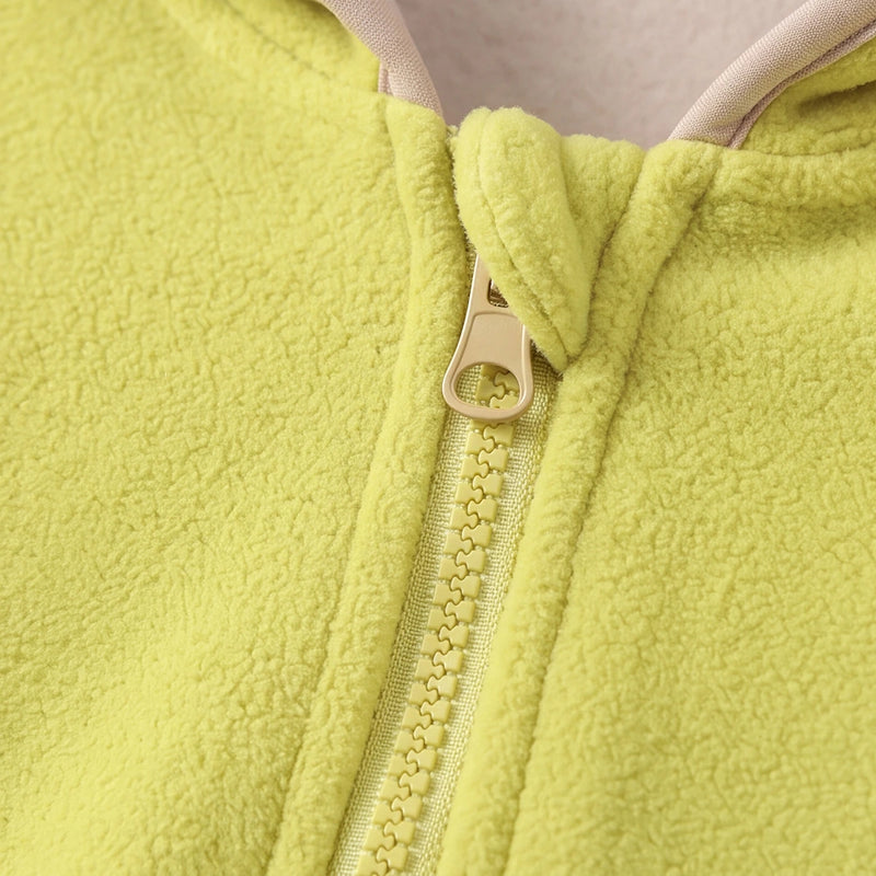Boys Lime Green Dinosaur Embroidered Hooded Jacket Coats & Jackets